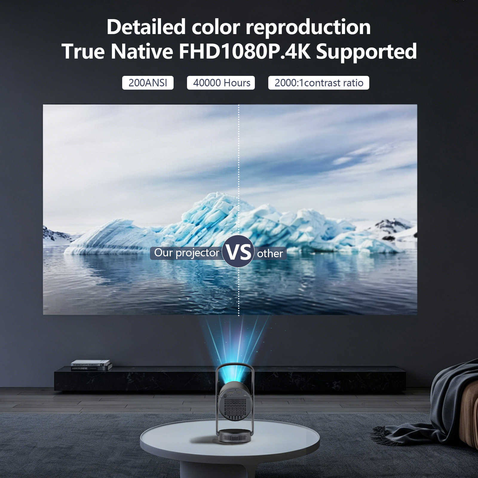 جهاز عرض ذكي محمول جديد لعام 2 - مراجعة Home Cinema Led Projector وسعره
