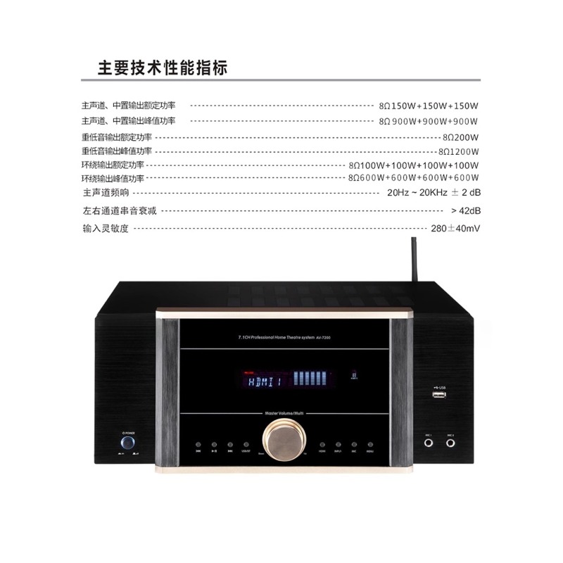 AV-7200 مكبر كهربائي منزلي عال - مراجعة Home Cinema Atmos وسعره