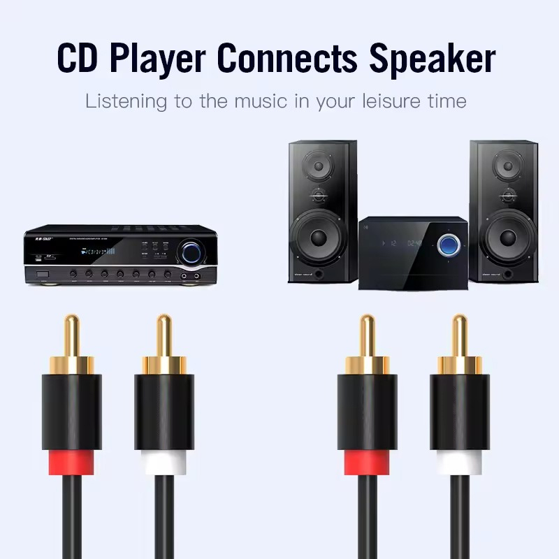 HIFI ستيريو كابل RCA 2RCA إلى  - مراجعة Genius Home Cinema وسعره