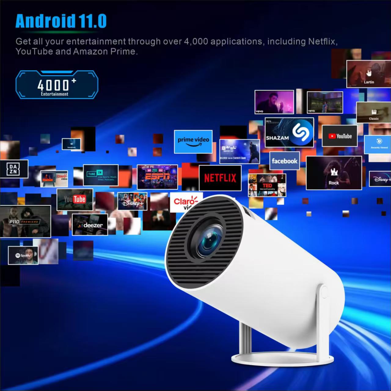 جهاز عرض محمول صغير HY300 بنظا - مراجعة Home Cinema Led Projector وسعره