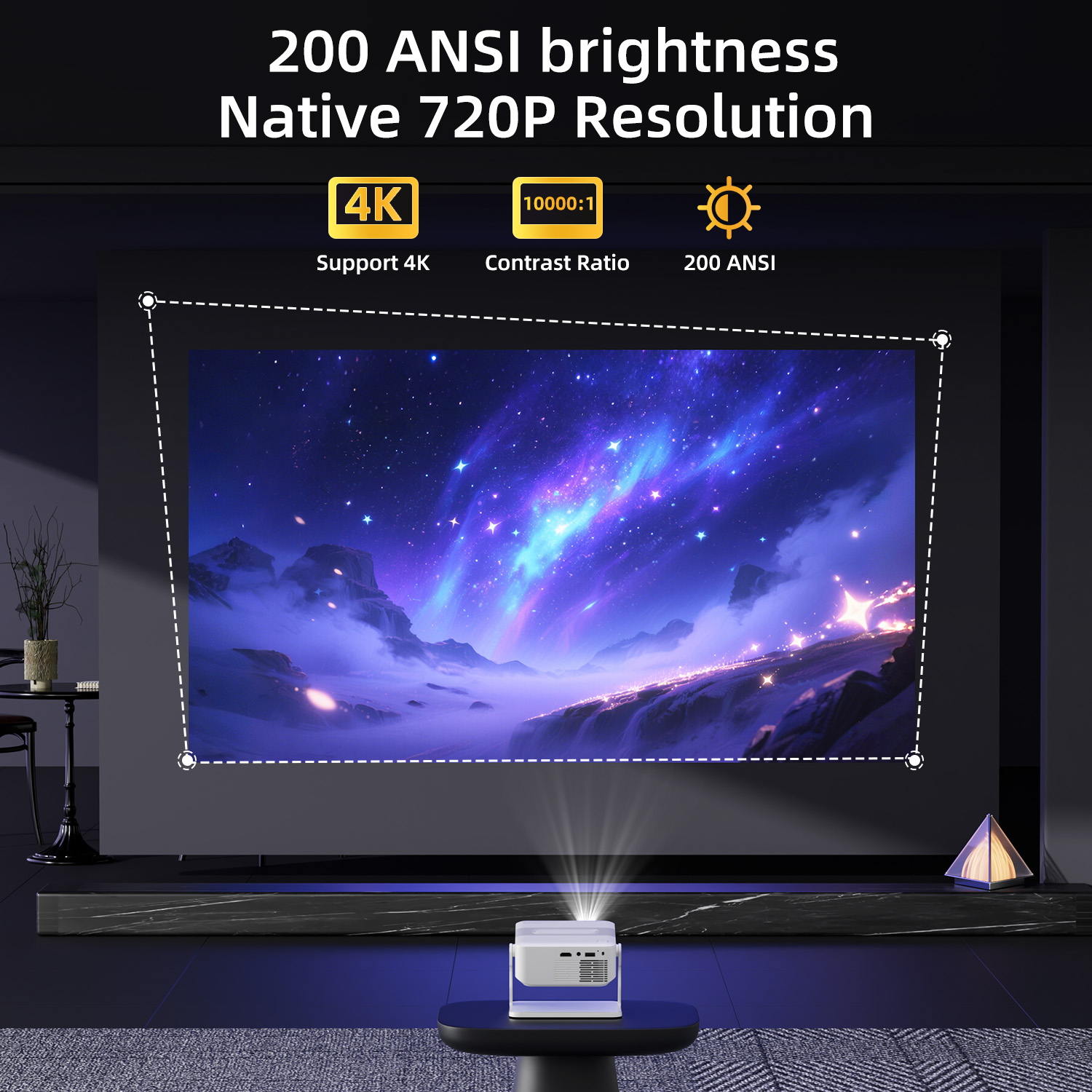 جهاز عرض Xnano HA109 بدقة 4K،  - مراجعة Home Cinema Led Projector وسعره